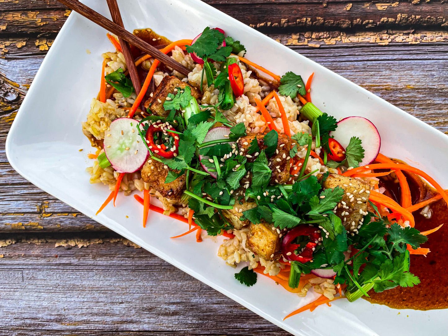 BLACK PEPPER TOFU RICE BOWL (GF)