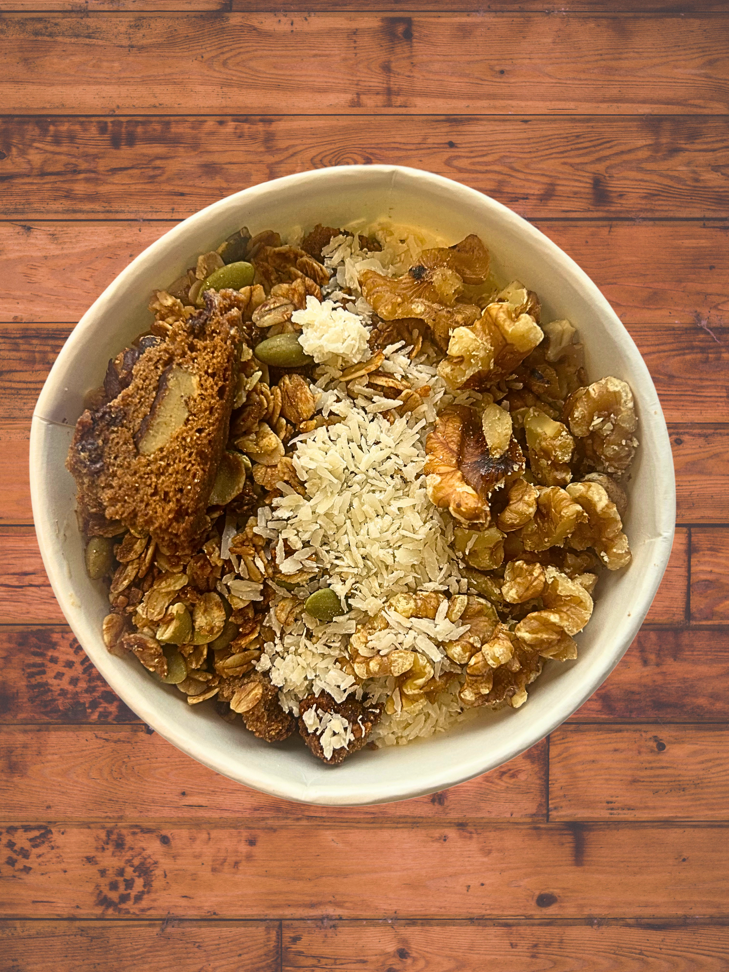 Banana walnut granola overnight oats