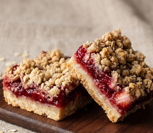 STRAWBERRY RHUBARB CRUMBLE BARS