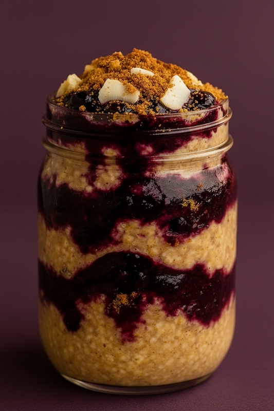 BLUEBERRY CHEESECAKE OVERNIGHT OATS